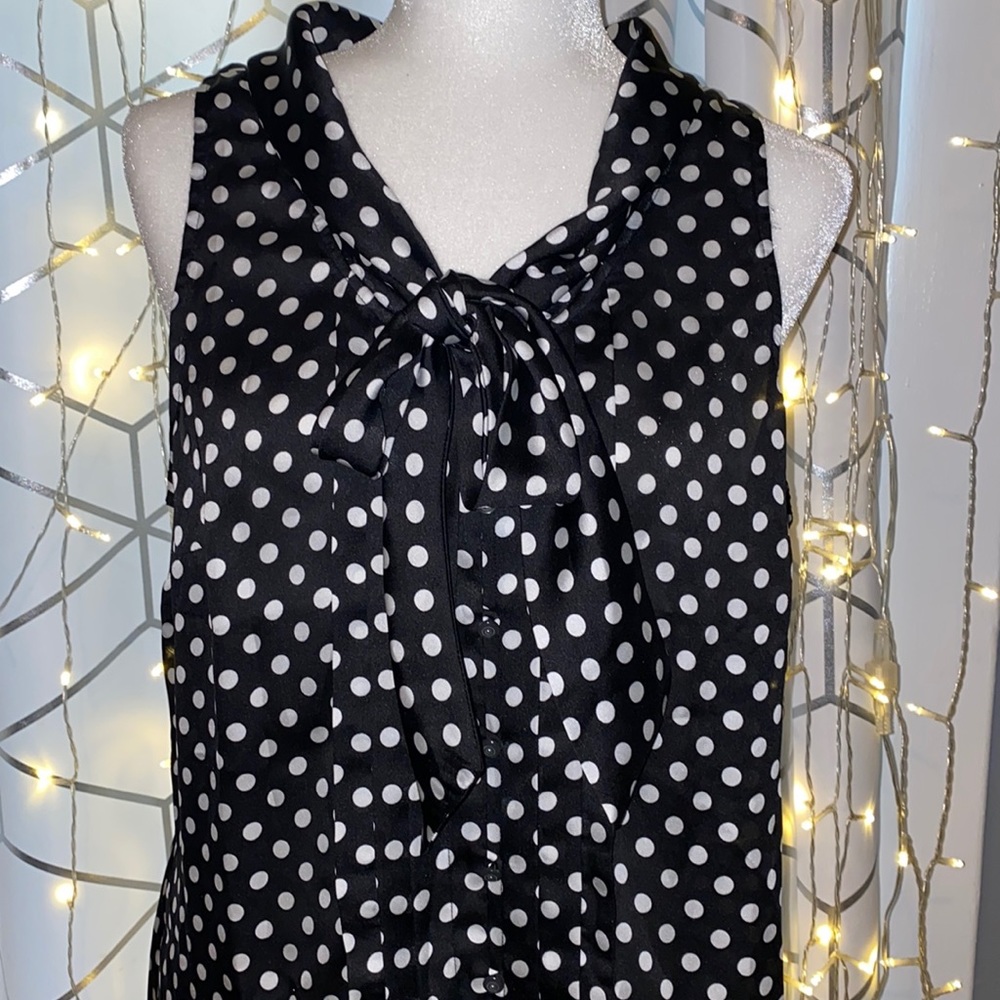 White Black House Market| polka dot sleeveless top